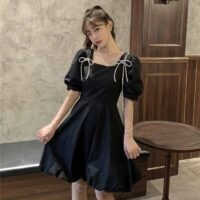 Mini vestido coreano dulce A-LINE kawaii coreano