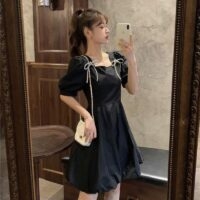 Mini vestido coreano dulce A-LINE kawaii coreano