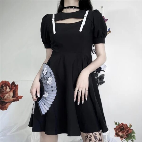 Gothic Hollow Out Oversize Dress Gothic kawaii
