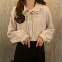 Kawaii effen kleur strappy blouse Koreaanse kawaii