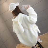 Kawaii konijnenoor hooded pure kleur hoodies Kawaii met lange mouwen
