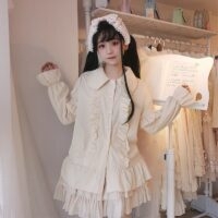 Harajuku Ruffles Long Sleeved Shirt Cute kawaii