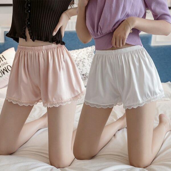 Harajuku Lace Pure Color Short Shorts för kvinnor kawaii