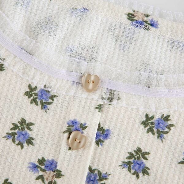 Top con stampa floreale vintage Maglietta kawaii