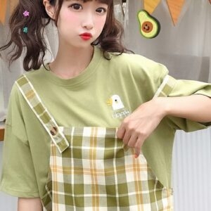 Green Plaid Dress With Pocket - Kawaii Fashion Shop | Cute Asian ...