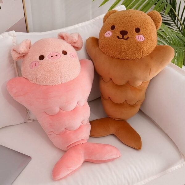 Japońskie pluszowe zabawki w kształcie króliczka-świnki Taiyaki w kształcie ryby niedźwiedź kawaii