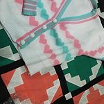 Cardigan court tricoté à cœur double couleur Kawaii