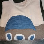 Dwukolorowy sweter z dzianiny w kształcie misia Kawaii