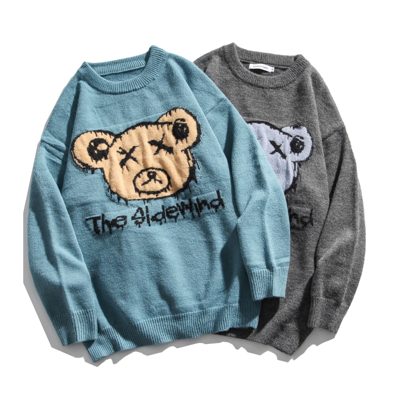 Korean Style Bear Knitted Sweater - Kawaii Fashion Shop | Cute Asian ...