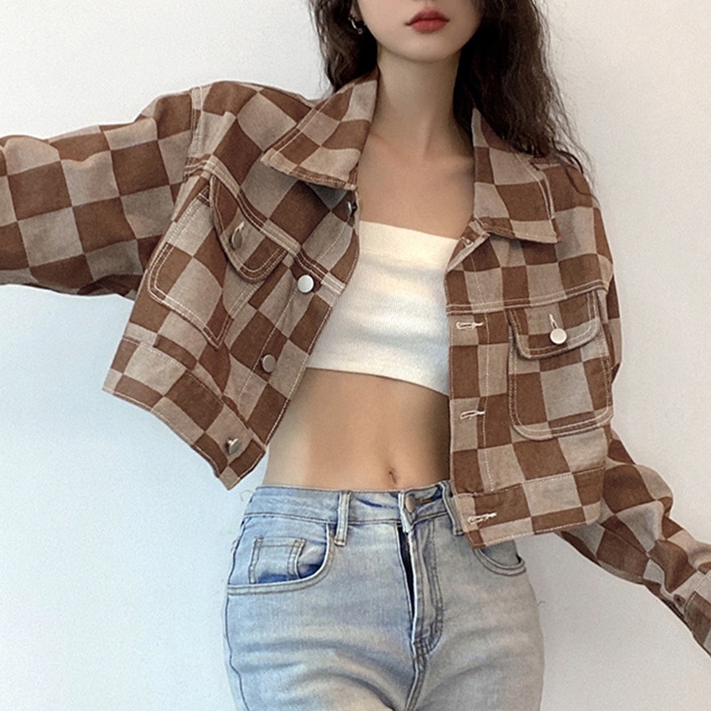 Korean Style Girl Short Denim Jacket - Kawaii Fashion Shop  Cute Asian  Japanese Harajuku Cute Kawaii Fashion Clothing