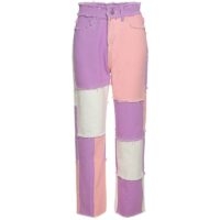 Pantalon en denim rose violet Pantalon en jean kawaii