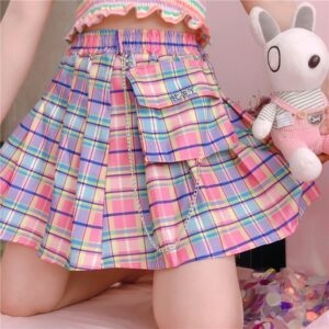 Neon Girl Plaid Skirt - Kawaii Fashion Shop | Cute Asian Japanese ...