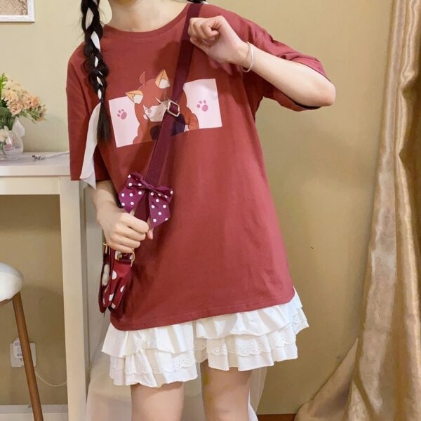 Мягкая футболка с принтом аниме Kawaii для девочек Аниме каваи