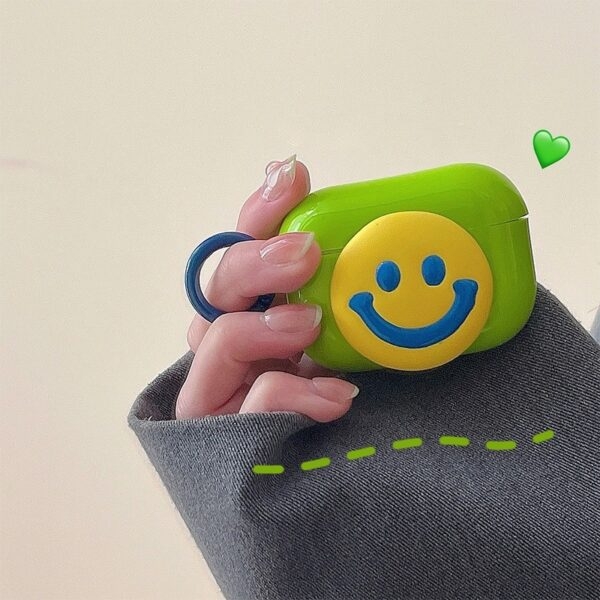 Funda para Airpods Kawaii Smile Emoji Verde Airpods 3 kawaii