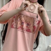 Kawaii Harajuku Anime meisje T-shirt Cartoon-kawaii
