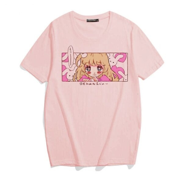 카와이 하라주쿠 애니메이션 소녀 티셔츠 만화 귀엽다