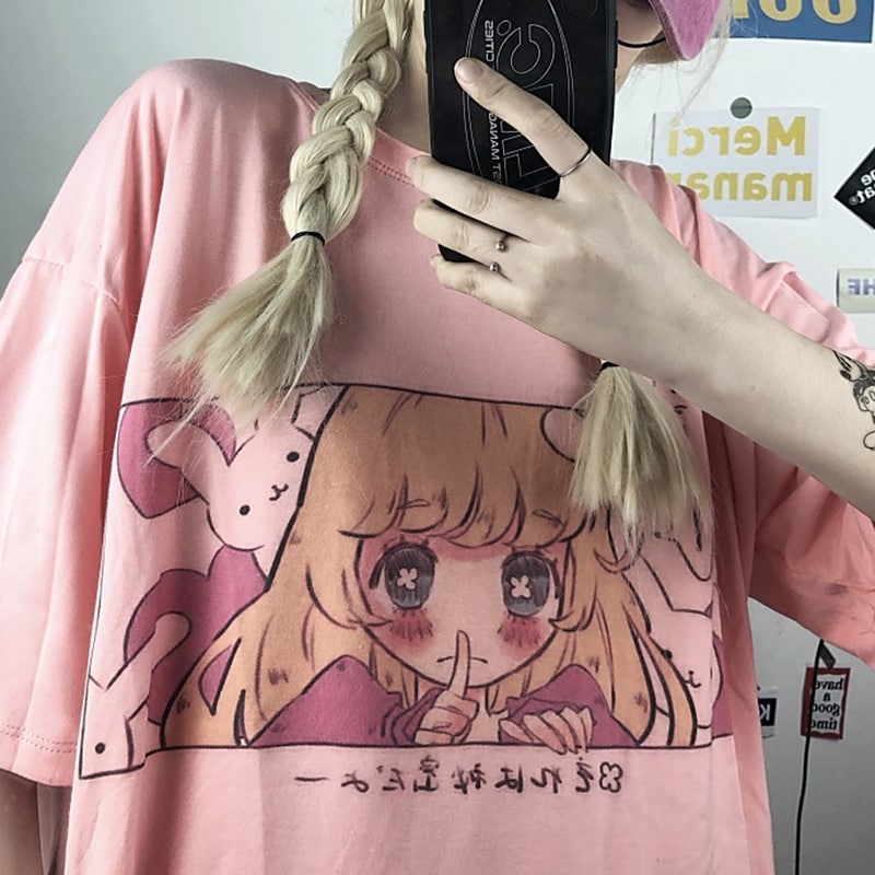 Anime Shirt Aesthetic Long Sleeve | Japanese Harajuku Cute Shirt - Autumn  Tshirts - Aliexpress