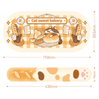Simpatico tappetino per mouse con gatto cartone animato e poggiapolsi per tastiera Tastiera kawaii