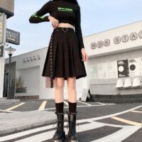 Kawaii Punk mini kjol Gotisk kawaii