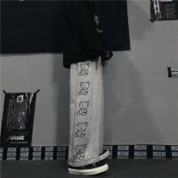 Pantaloni con stampa cartoon a gamba larga Cartone animato kawaii