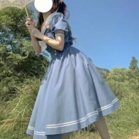 Harajuku MKilor-Kragen-Marine-Lolita-Kleid Kawaii im College-Stil