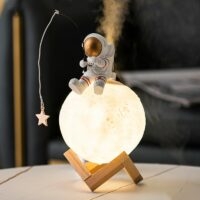 Kawaii Astronaut Starry Night Light med luftfuktare Astronaut kawaii