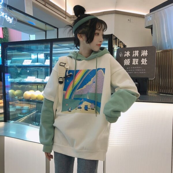 Kawaii bedrukte streetwear hoodie All-match kawaii