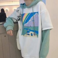 Kawaii bedrukte streetwear hoodie All-match kawaii