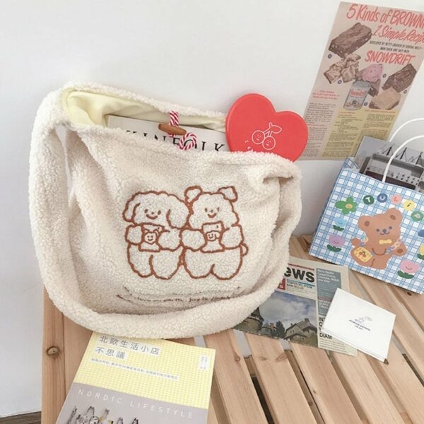 حقيبة تسوق منفوشة من Kawaii Friends كارتون كاواي