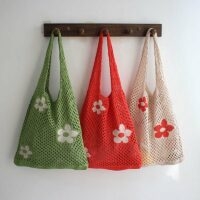 Летняя цветочная сетчатая сумка-тоут Пляжные сумки каваи