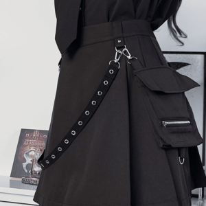 Mini-jupe taille haute Harajuku Goth Kawaii gothique