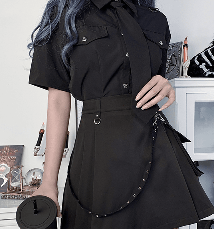 Trendy Lifestyle Black High-Waisted Mini Skirt
