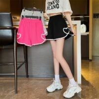 Pantalones cortos deportivos con corazón de amor de moda coreana kawaii coreano