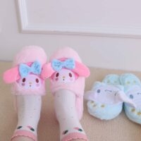 Kawaii Fuzzy Kuromi-pantoffels Anime-kawaii