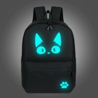 Luminous Cat tryckt ryggsäck Tecknad kawaii
