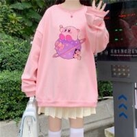 Kawaii süßer Kirby Kapuzenpullover aus Baumwolle Anime-Kawaii