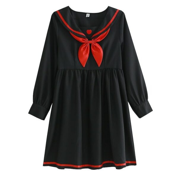 Винтажное платье Sailor Girl Kawaii Черное платье каваи