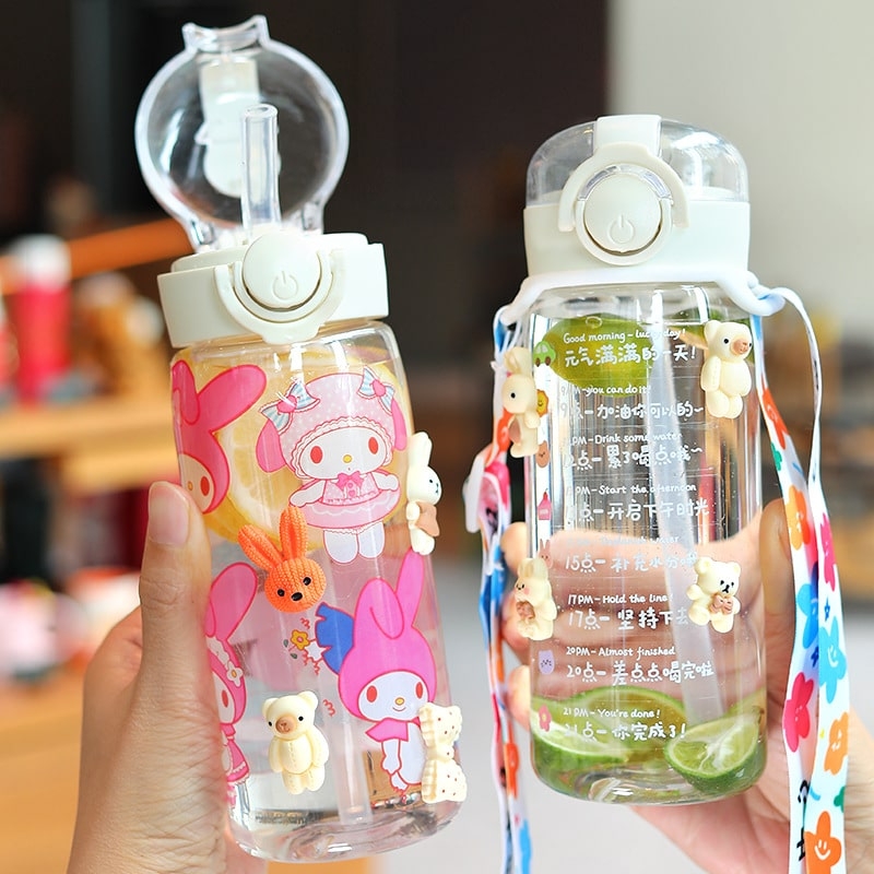 Sanrio My Melody Thermos Water Bottle Cover With Straw Bottle 400ml