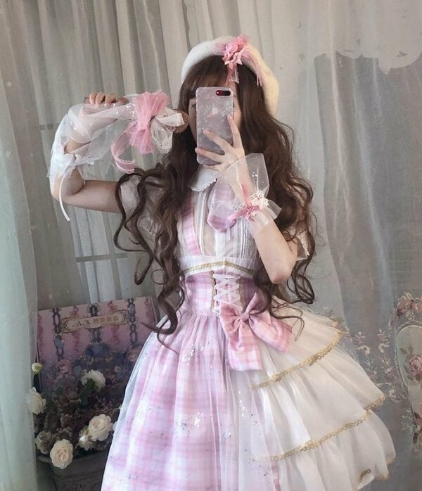 Kawaii Patchwork Prinzessin Lolita JSK Kleid Gothic-Kawaii