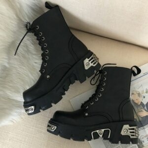Chunky Gothic Ankel Boots Gothic kawaii