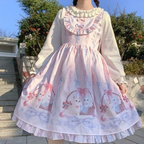 Vestido de lolita del reino de dibujos animados kawaii cosplay kawaii