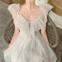 フェアリーオフショルダーレースドレス妖精かわいい