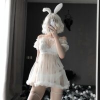 Sexy Dessous Bunny Cosplay Kleid und Unterwäsche Spitzen-Nachtwäsche kawaii