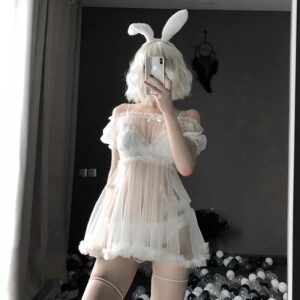 Lencería sexy Bunny Cosplay vestido y ropa interior Pijama de encaje kawaii