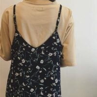 플로럴 프린트 스파게티 스트랩 A라인 드레스 꽃무늬 귀엽다