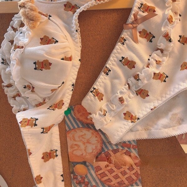 Kawaii Teddy Bear Underkläder Set Bras kawaii