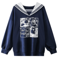 Japanese Kawaii Sailor Collar Sweatshirt Harajuku kawaii