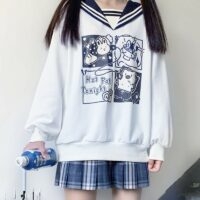 Sweat-shirt à col marin japonais Kawaii Harajuku kawaii