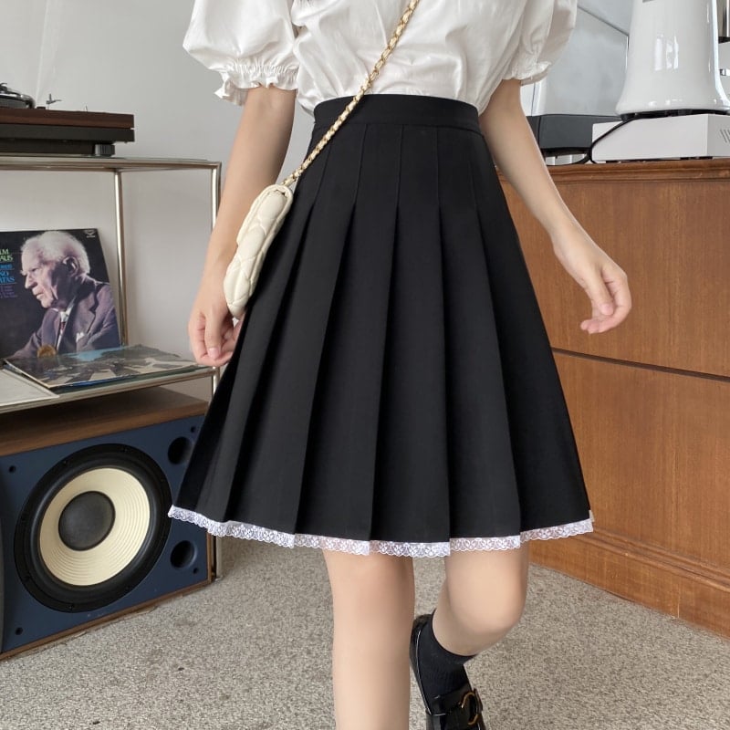 Harajuku Kawaii Fashion Corset Belt Lace Skirt Set – The Kawaii Factory