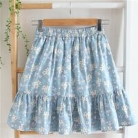 Sommar blommig tryckt mini kjol Minikjol kawaii